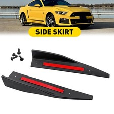 Fit Ford Mustang Roush 15-25 Side Skirt Extension Splitter Spoiler Lip 2x Black