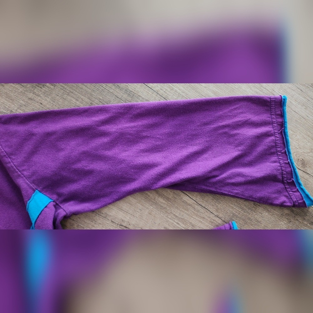 Dragonfly Boho Applique Patchwork Cotton Top Purp… - image 6