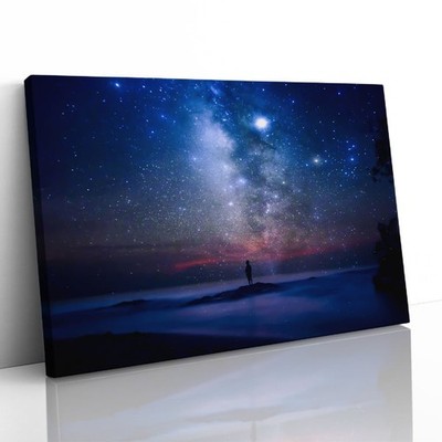 Nachthimmel über Meer Sterne Leinwand gerahmter Druck Bild Wandbild