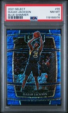 2021 PANINI SELECT BLUE SHIMMER #55 ISAIAH JACKSON ROOKIE RC PSA 8