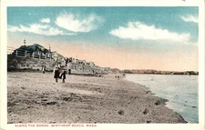 Along the Shore Winthrop Beach Mass Postcard c1915-30