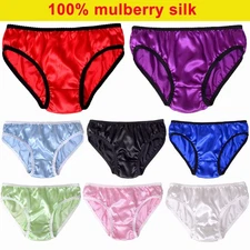 Women's 100% Mulberry Silk Hipster Panties Knickers Bikinis Briefs Underwear