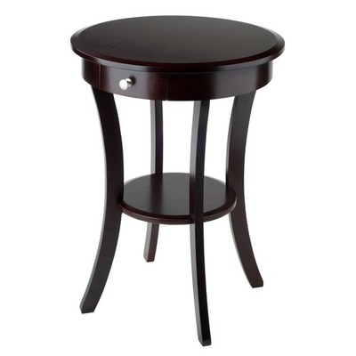  Wood Sasha Accent Table, Cappuccino Finish, Multiple Colors