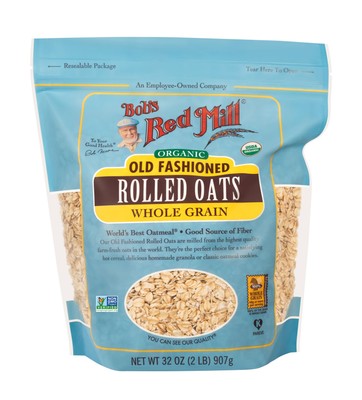 Organic Rolled Oats 32oz Non-GMO Whole Grain Vegan Kosher