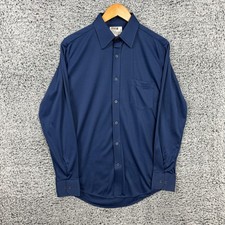 Montgomery Ward Shirt Mens Medium 15.5 34/35 Blue True Vintage 70s Korea M