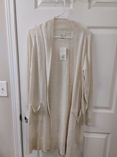 Duster Cardigan Sweater Women's Size Small Oatmeal Colorway A New Day Brand NWT