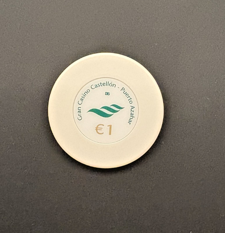 1€ casino chip Gran Casino Castellon in Puerto Azahar, Spain - great condition!