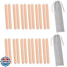 Geytetqi 12 Pair 24 Pack Classical Wood Claves with Carry Bags, 7.5 Inch Au