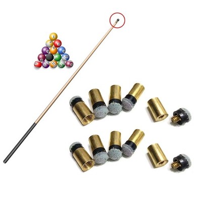 10Pcs Coppers PU Leather Pool Cue Tip Billiards Cue Pool Tip Replacement