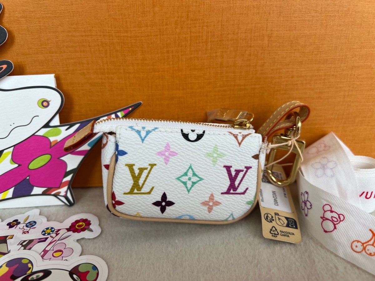 Louis Vuitton x Murakami LV x TM Micro Pochette Bag Charm White