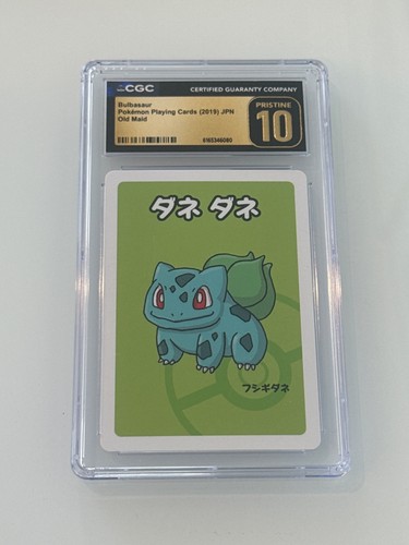 ✨✨ CGC PRISTINE 10 BULBASAUR OLD MAID,  PLAYING CARDS 2019 JAPANESE POKEMON CARD