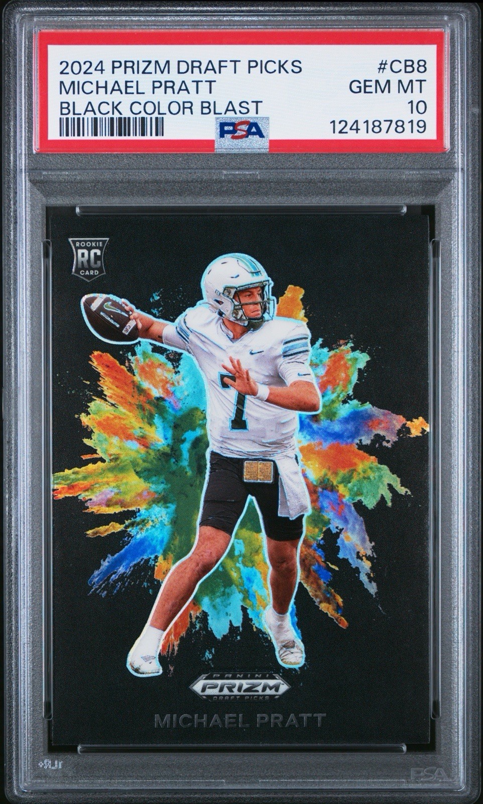 2024 Prizm Draft Picks Michael Pratt Black Color Blast RC PSA 10 SSP