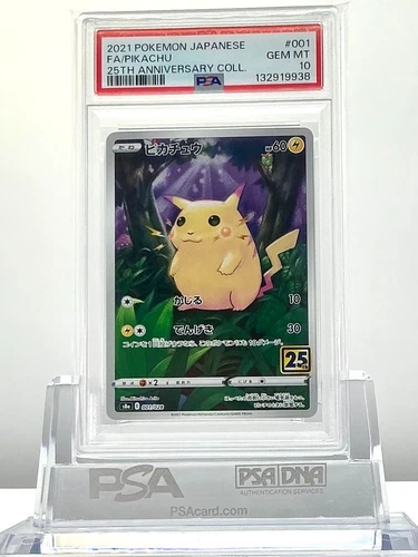 PSA 10 FA / PIKACHU 2021 POKEMON JAPANESE S8a 001/028 25TH ANNIVERSARY COLL.
