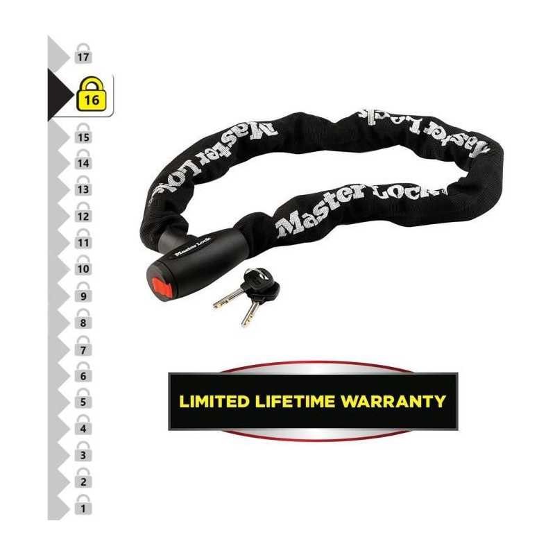 Antivol moto Master Lock chaîne acier cémenté 10mm 1m de long