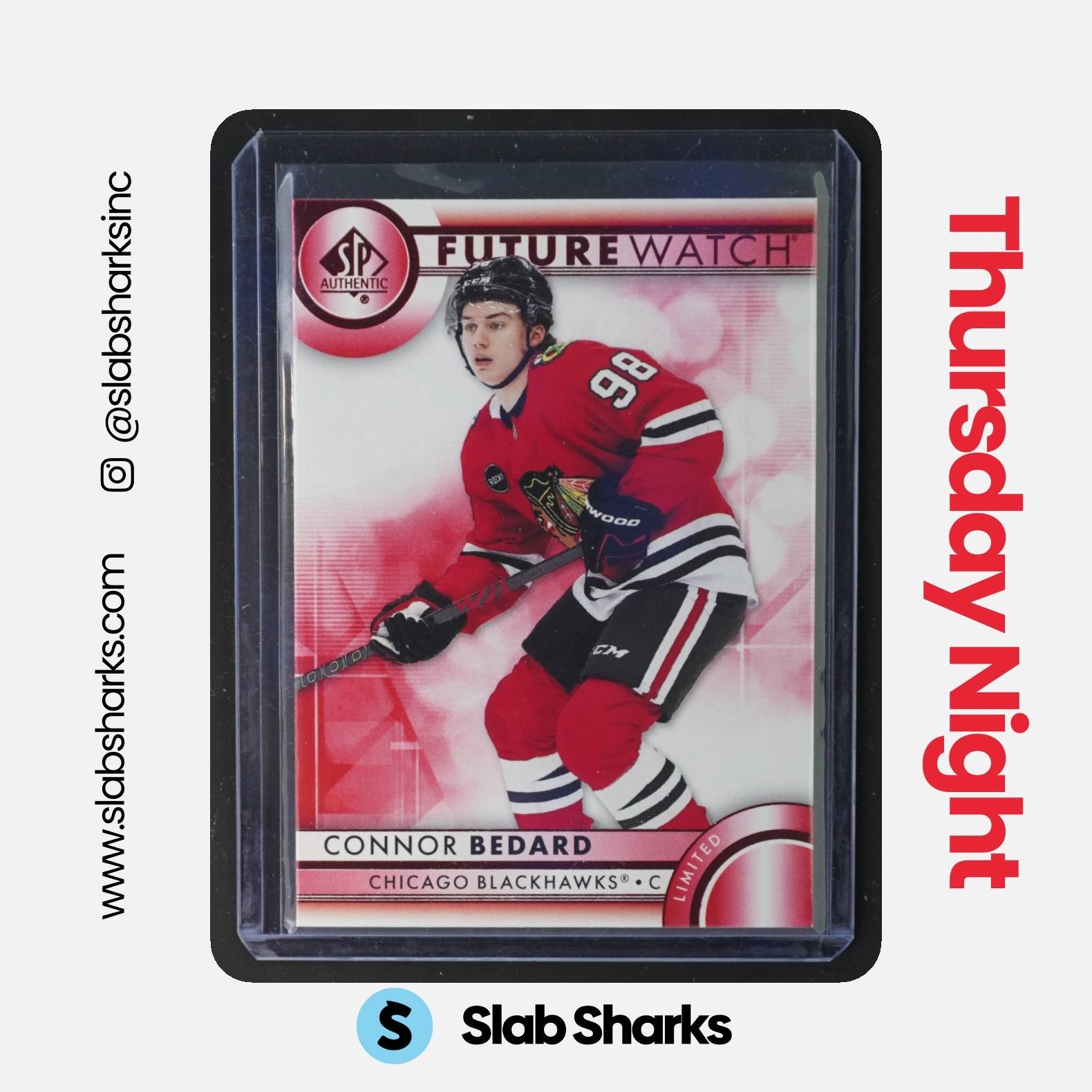 2023 UPPER DECK SP AUTHENTIC #110 CONNOR BEDARD LIMITED RED FUTURE WATCH ROOKIE