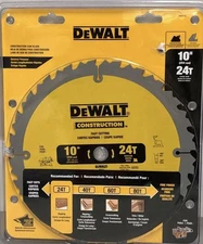 7 Piece Bulk! Dewalt Construction 10 in. 24-Teeth Kerf Table Saw Blade, DW3112