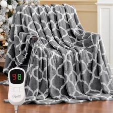 Heated Blanket Electric Throw - 50“x60“ Heating Blanket with 10 Fast Heat Lev...