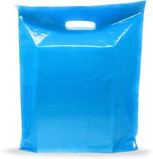 12x15 Blue Plastic Bags, Medium, Glossy Finish, 1.5 Mil Thick, 200 Pack