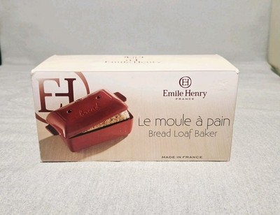 Emile Henry France Italian Bread Loaf Baker Red NIB