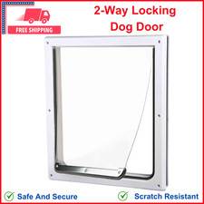 Trixie Pet Products 2-Way Locking Dog Door, Medium to X-Large Dogs, White, Safe
