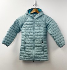 Columbia Youth Girls White Out Mid Omni-Heat Long Hooded Jacket Coat Puffer XS