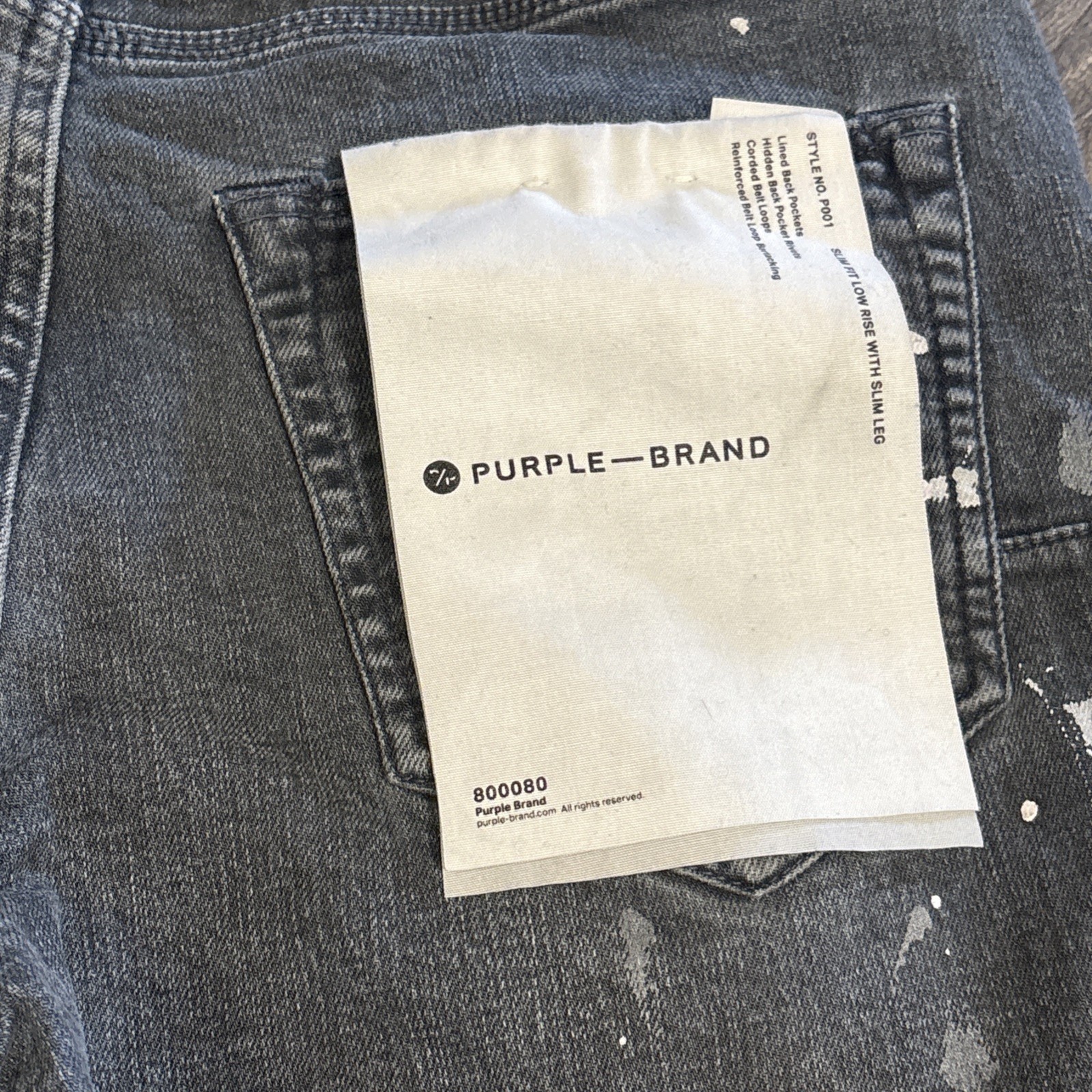 Purple Brand Men’s P001 Paint Splatter Slim Leg Low Rise 31 Fits 30 X 30.5 NEW - View 22