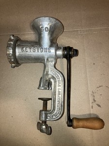 Nice Vintage Keystone No.50 Food Chopper Hand Crank Meat Grinder