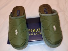 Polo Ralph Lauren Scuff II Mule Slippers Khaki Green UK 9 US 10 EU 44 BNWB SH161
