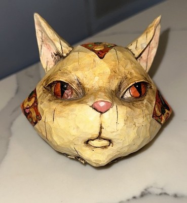 4  Jim Shore Heartwood Creek Cat Head ONLY Figurine BROKEN BODY Table Shelf Deco