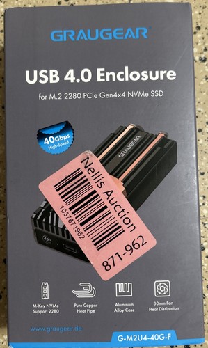 GRAUGEAR 40Gbps M.2 NVMe SSD Enclosure, USB4 NVMe SSD Enclosure with Cooling ... - Afbeelding 5 van 7