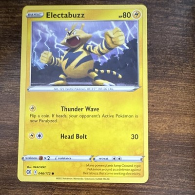 Pokémon Electabuzz Basic Regular 046/172 80 HP Thunder Wave Head Bolt 2022
