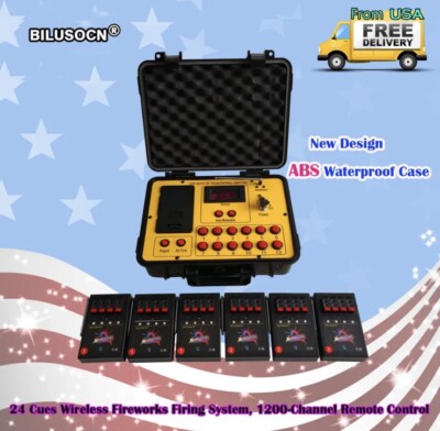 Bilusocn 300M distance+24 Cues Fireworks Firing System remote Control Equipment