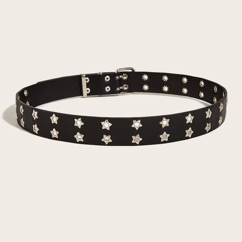 Women's Studded Belt Punk Star Spiked Rivet Metal Buckle Disco Belts for Jeans - Bild 4 von 19