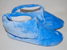 New Unisex Adult The Company Store Lt Blue Fleece Bootie Slippers sz XXL W 12-13
