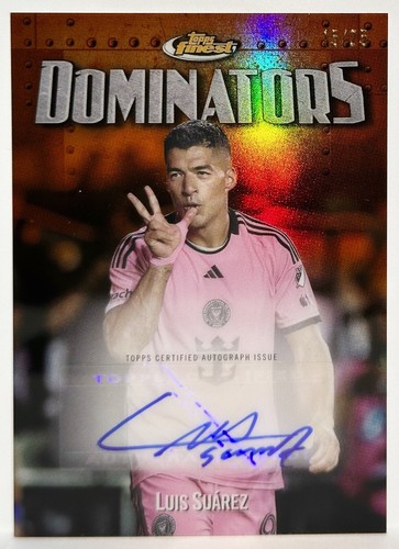 LUIS SUAREZ #/25 AUTO ORANGE DOMINATORS 2024 Topps FINEST MLS SOCCER INTER MIAMI