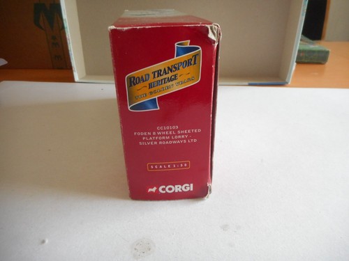 Corgi Road Tranpt Heritage CC10103 Foden 8 Wheel Plat Lorry Silver Road +Ltd+Box - Picture 7 of 11