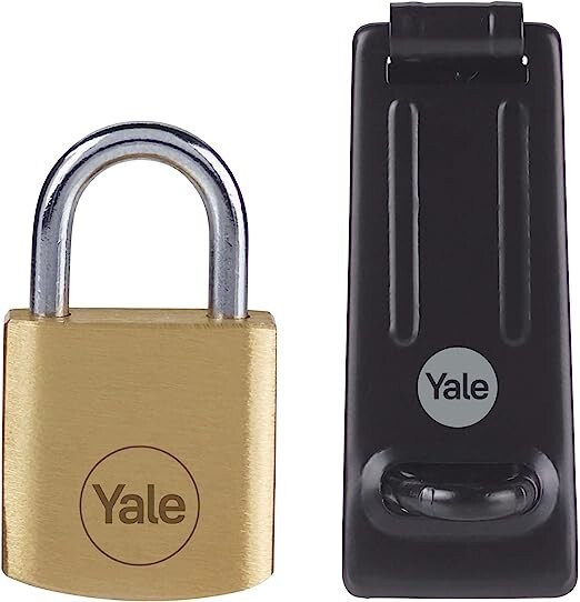Yale Brass Outdoor Padlock and Hasp 40mm Y110B/40/123/1/HSP