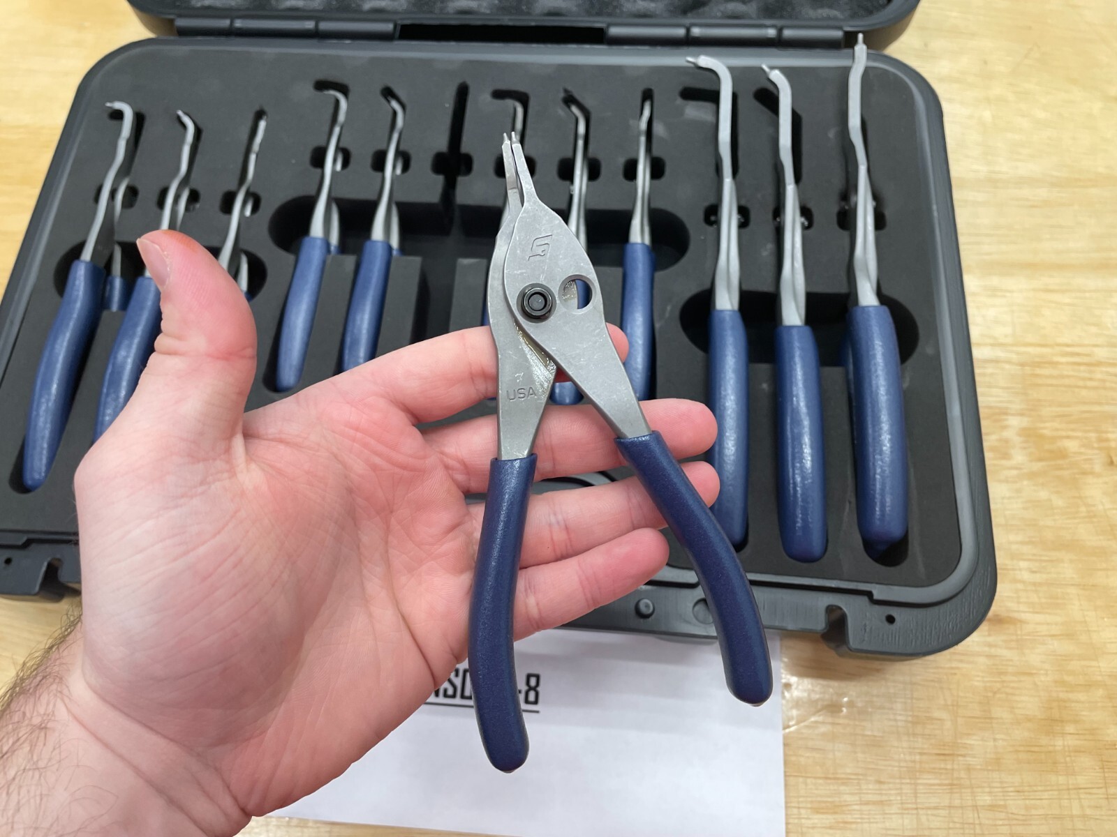 Snapon Tools POWER BLUE 12pc Quick Release Snap Ring Pliers Foam Set