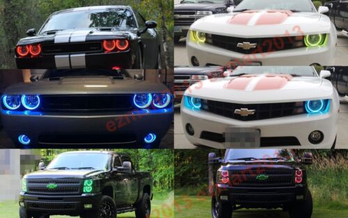 Para Nissan Máxima 09-15 Faro RGB Halo Anillo Luz LED Ojo de Ángel Diente Azul - Imagen 2 de 21