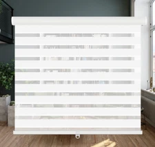 LUCKUP Cordless Zebra Blinds, 24" W x 72" H (Gray)