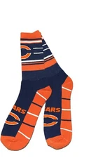 NFL Chicago Bears Football MVP Stripe Crew Sock Large 