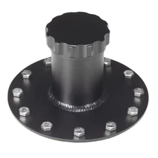 Black Straight Fuel Cell Fast Fill Filler Neck 12 Bolts Flange Billet Aluminum 