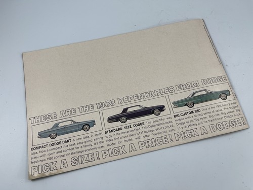 Vintage 1963 Dodge Sales Advertising Sales Brochure - Picture 10 of 10