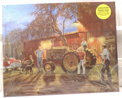 John Deere Tractor Scene Farm Horseshoes Game Metal Tin Sign New