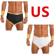 Men Costume Ancient Roman Gladiator Set Hem Skirt with Cuffs Outfit Role Play