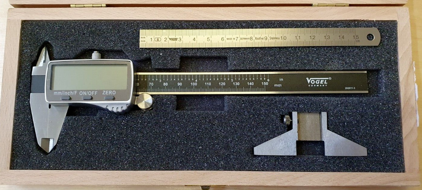 Strumentazione Vogel: Set Calibro Digitale 150mm Acciaio Inox DIN 862