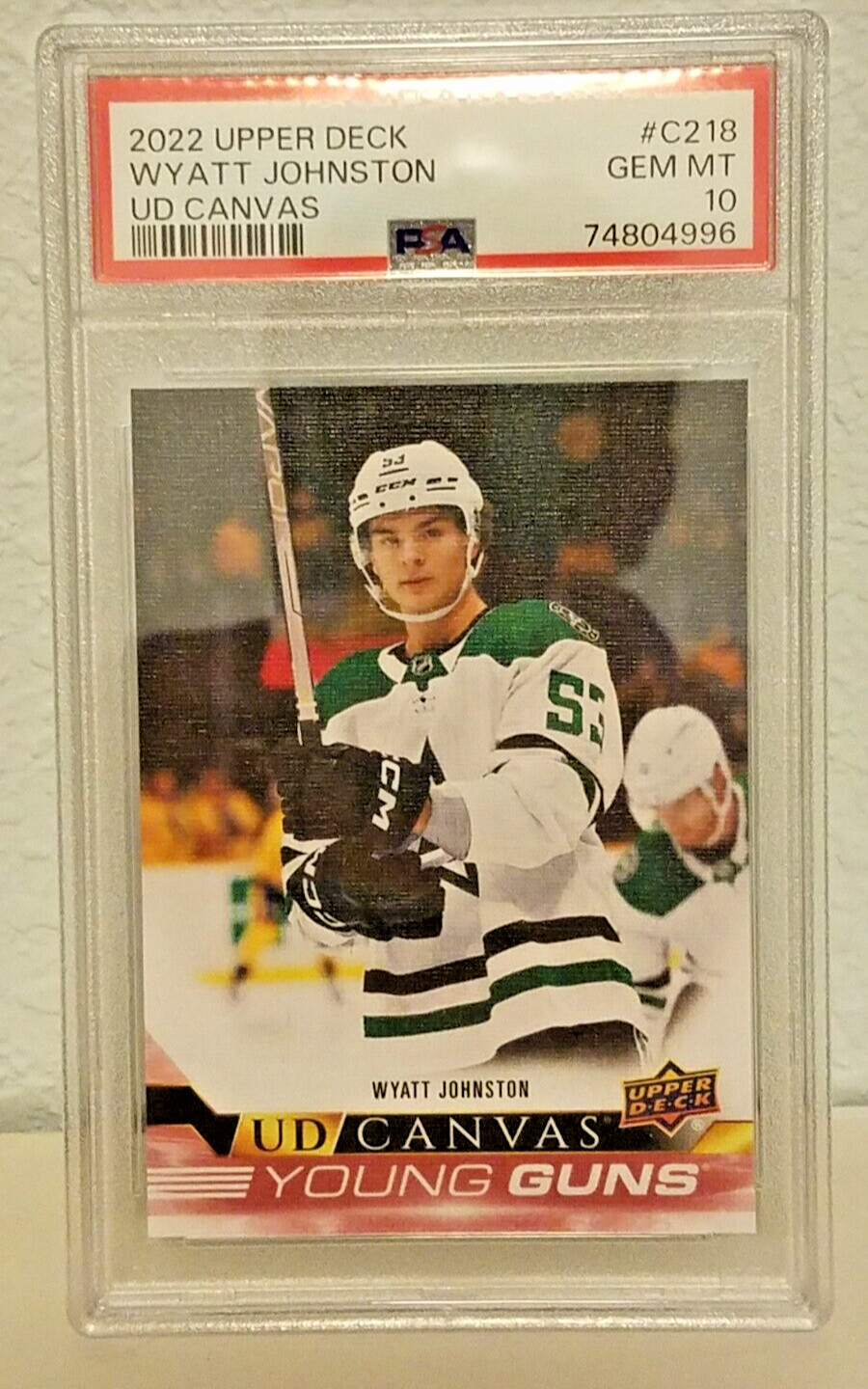 Wyatt Johnston 2022 Upper Deck Young Guns Canvas RC #C218 PSA 10 Dallas Stars