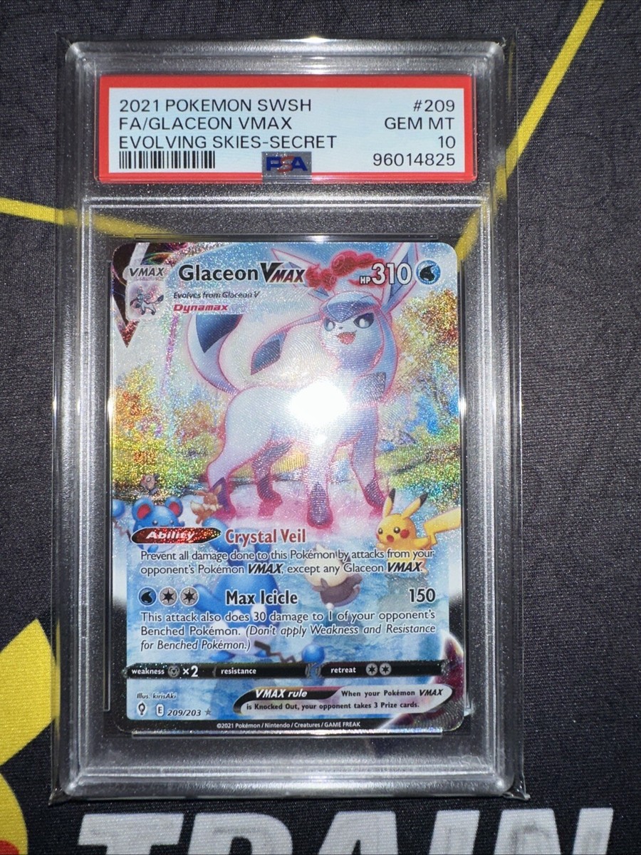 Pokemon Glaceon VMAX Evolving Skies Secret Rare Full Alt Art #209