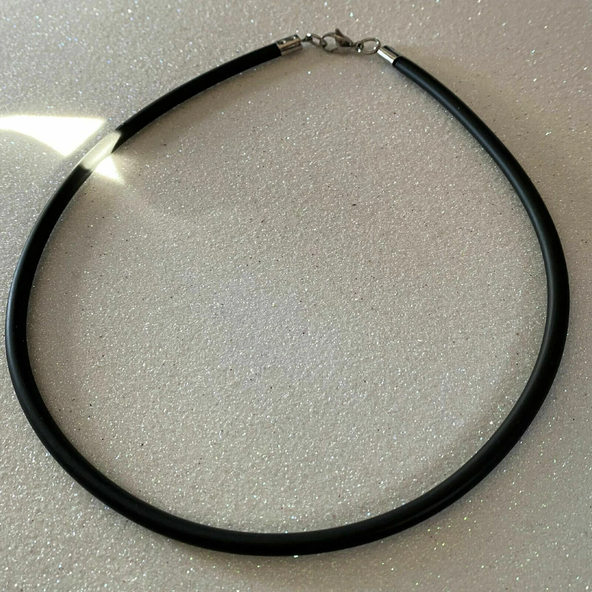 Collana In Corda Di Caucciù Con Chiusura In Acciaio Inossidabile - Diametro 3mm, Lunghezza 45 Cm (18 Pollici), Colore Bianco - 2