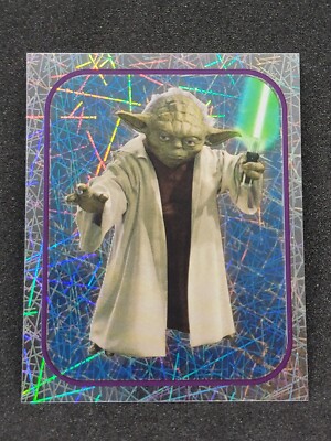 2020 Topps Star Wars Factfiles FACT FILES Sticker #3 Yoda Foil ^mb